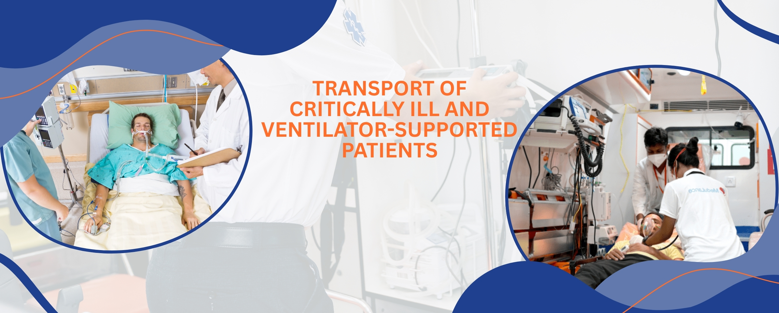 Transport of critically ill and ventilator service banner